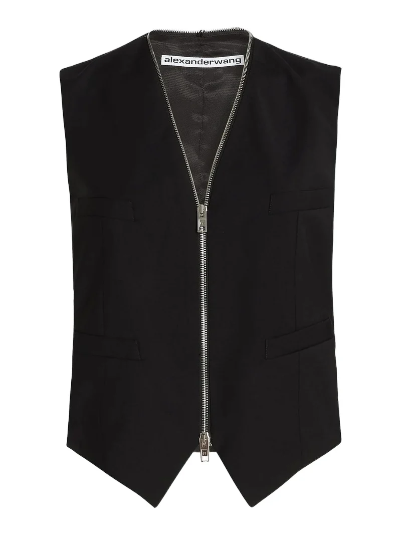 Women's Tailored Wool-Blend Zip Vest