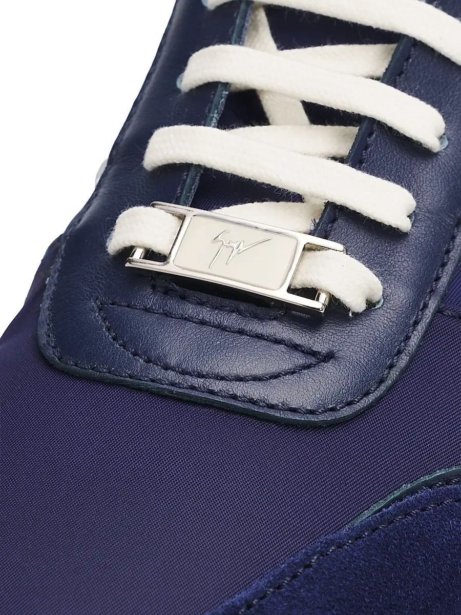 Giuseppe Zanotti Men's Side Stripe Suede & Leather Low-Top Sneakers | Thumbnail 5 Giuseppe Zanotti Men's Side Stripe Suede & Leather Low-Top Sneakers | Thumbnail 5