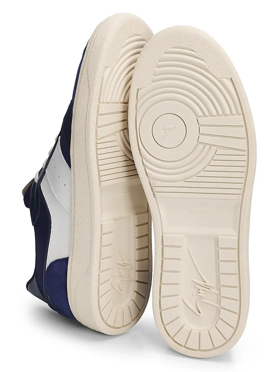 Giuseppe Zanotti Men's Side Stripe Suede & Leather Low-Top Sneakers | Thumbnail 6 Giuseppe Zanotti Men's Side Stripe Suede & Leather Low-Top Sneakers | Thumbnail 6