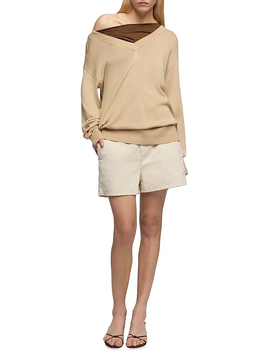 7 For All Mankind Women's Relaxed Trouser Shorts | Thumbnail 2