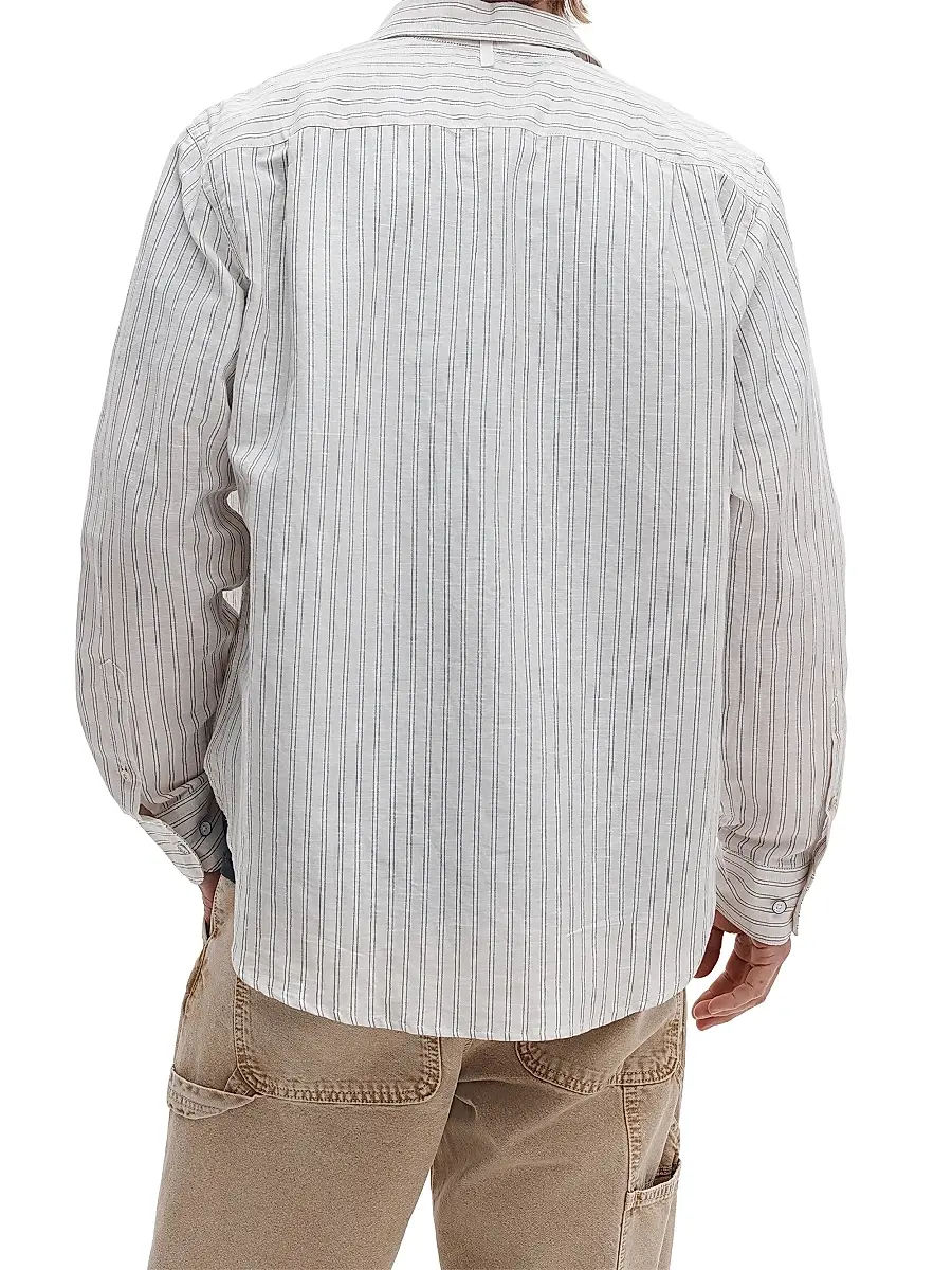 rag & bone Men's Finch Striped Linen-Cotton Shirt | Thumbnail 4 rag & bone Men's Finch Striped Linen-Cotton Shirt | Thumbnail 4
