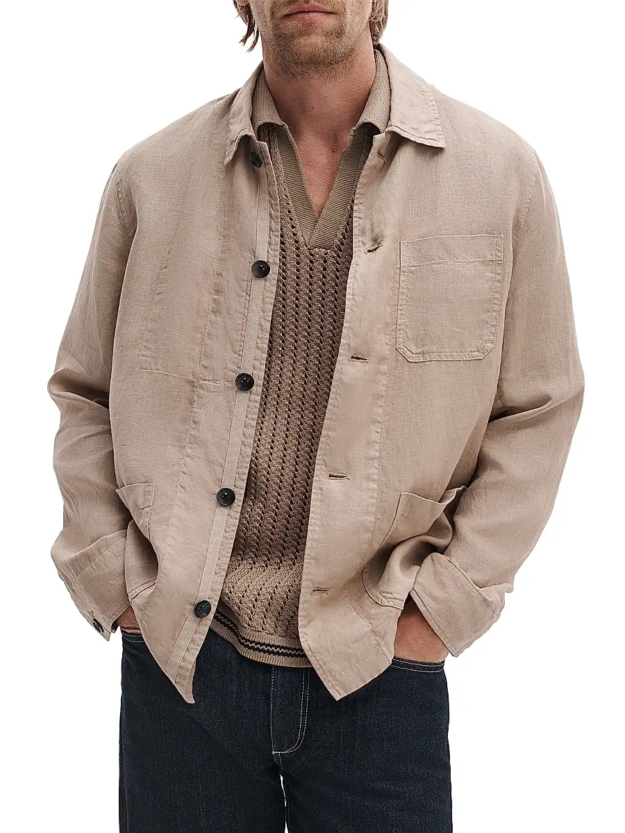 rag & bone Men's Evan Chore Linen Jacket | Thumbnail 3 rag & bone Men's Evan Chore Linen Jacket | Thumbnail 3