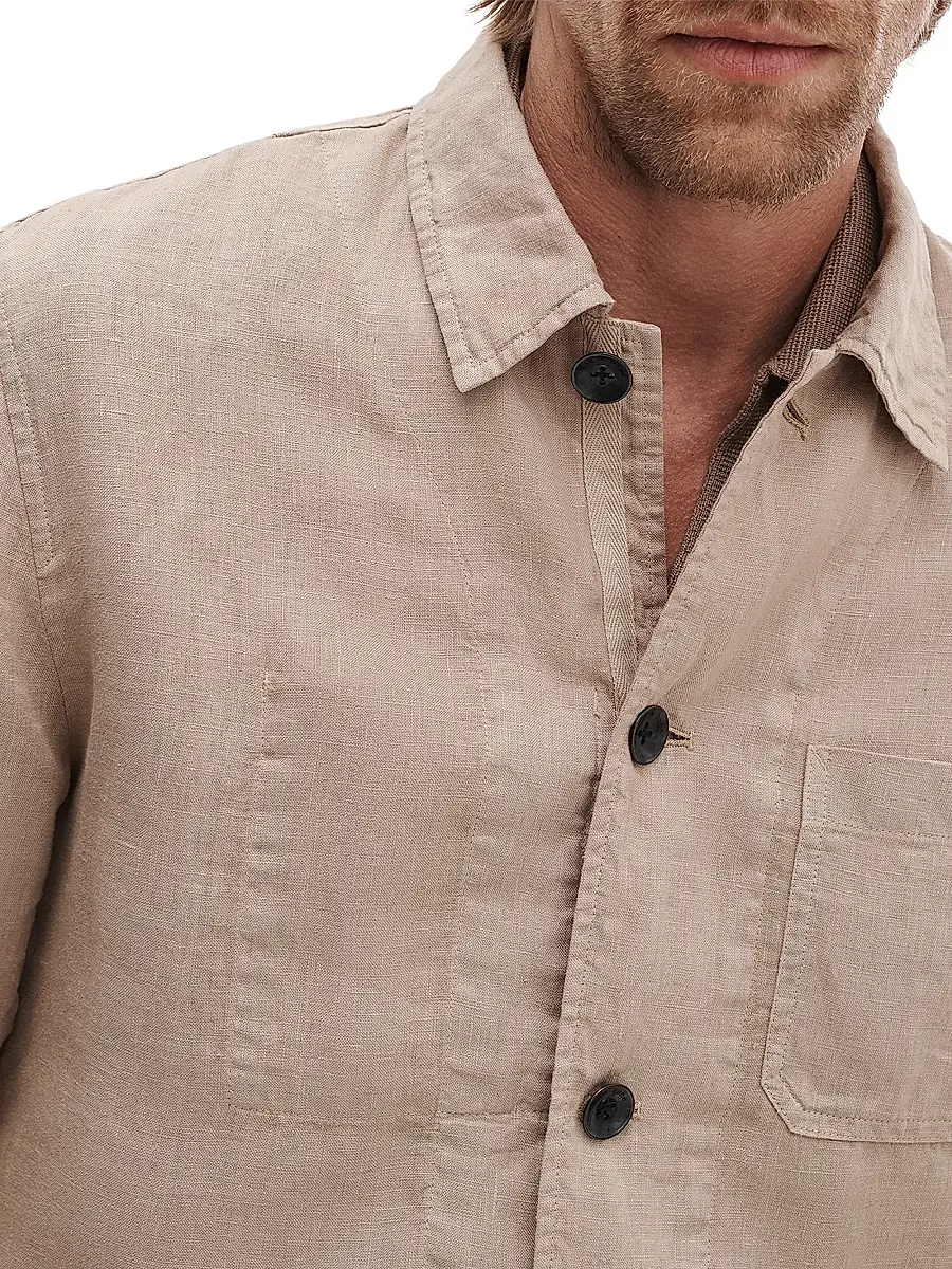 rag & bone Men's Evan Chore Linen Jacket | Thumbnail 6 rag & bone Men's Evan Chore Linen Jacket | Thumbnail 6