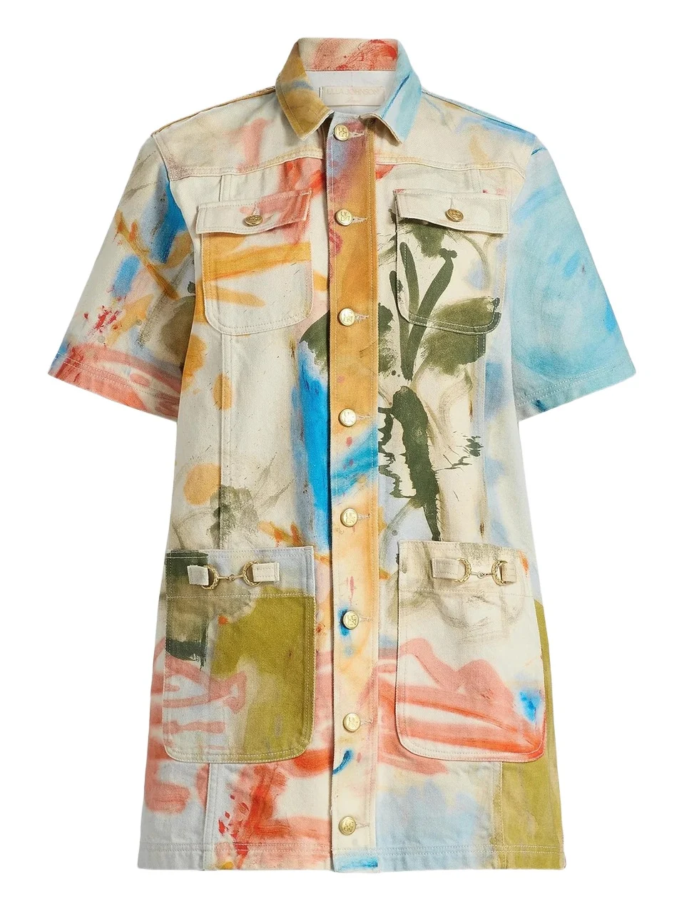 Women's Painters Printed Cotton Shirtdress