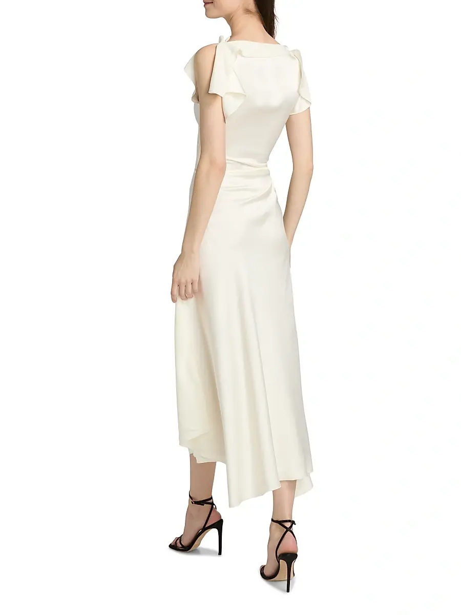 Victoria Beckham Women's Drape Bias-Cut Midi-Dress | Thumbnail 5 Victoria Beckham Women's Drape Bias-Cut Midi-Dress | Thumbnail 5