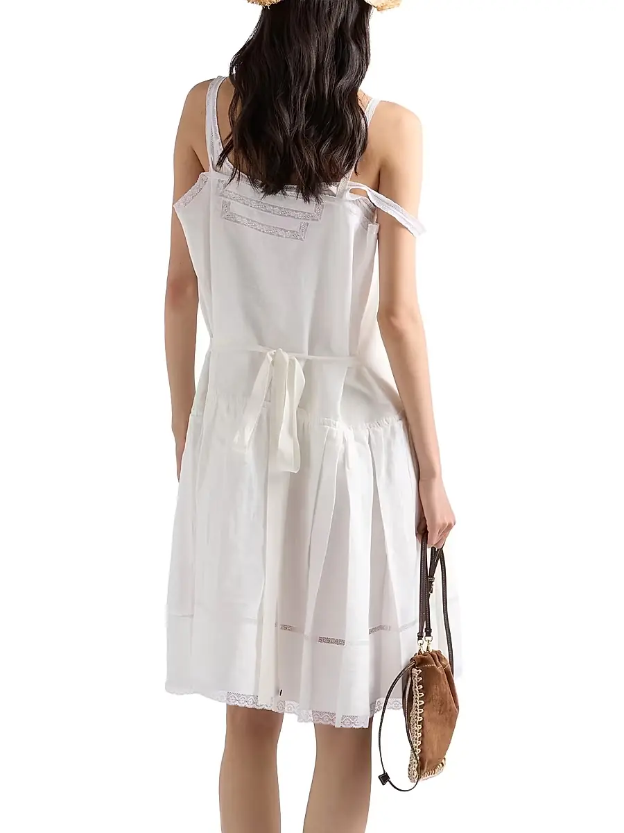 Prada Women's Embroidered Linen Dress | Thumbnail 3