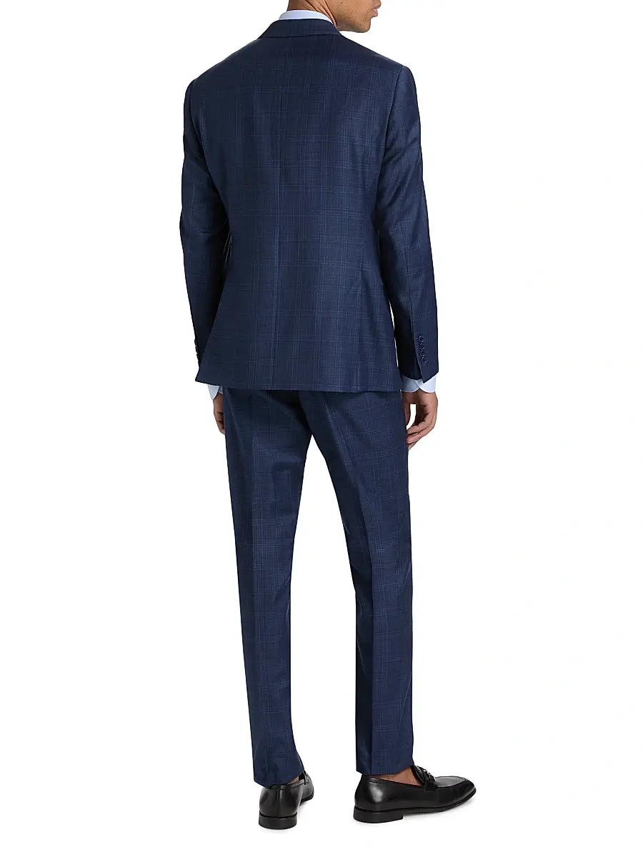 Emporio Armani Men's Windowpane Plaid Single-Breasted Wool Suit | Thumbnail 5 Emporio Armani Men's Windowpane Plaid Single-Breasted Wool Suit | Thumbnail 5