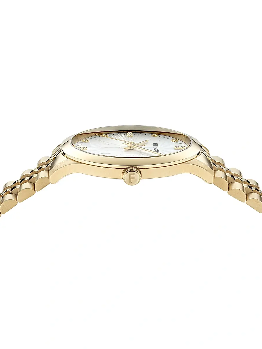 FERRAGAMO Men's Ren Diamond & Goldtone Ion-Plated Stainless Steel Bracelet Watch/40MM - Gold | Thumbnail 3 FERRAGAMO Men's Ren Diamond & Goldtone Ion-Plated Stainless Steel Bracelet Watch/40MM - Gold | Thumbnail 3
