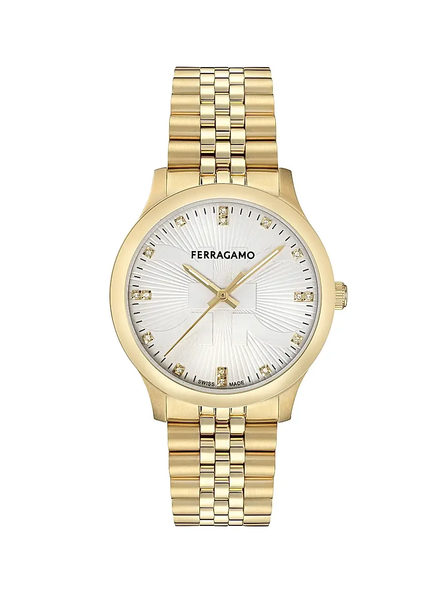 Men's Ren Diamond & Goldtone Ion-Plated Stainless Steel Bracelet Watch/40MM - Gold Men's Ren Diamond & Goldtone Ion-Plated Stainless Steel Bracelet Watch/40MM - Gold