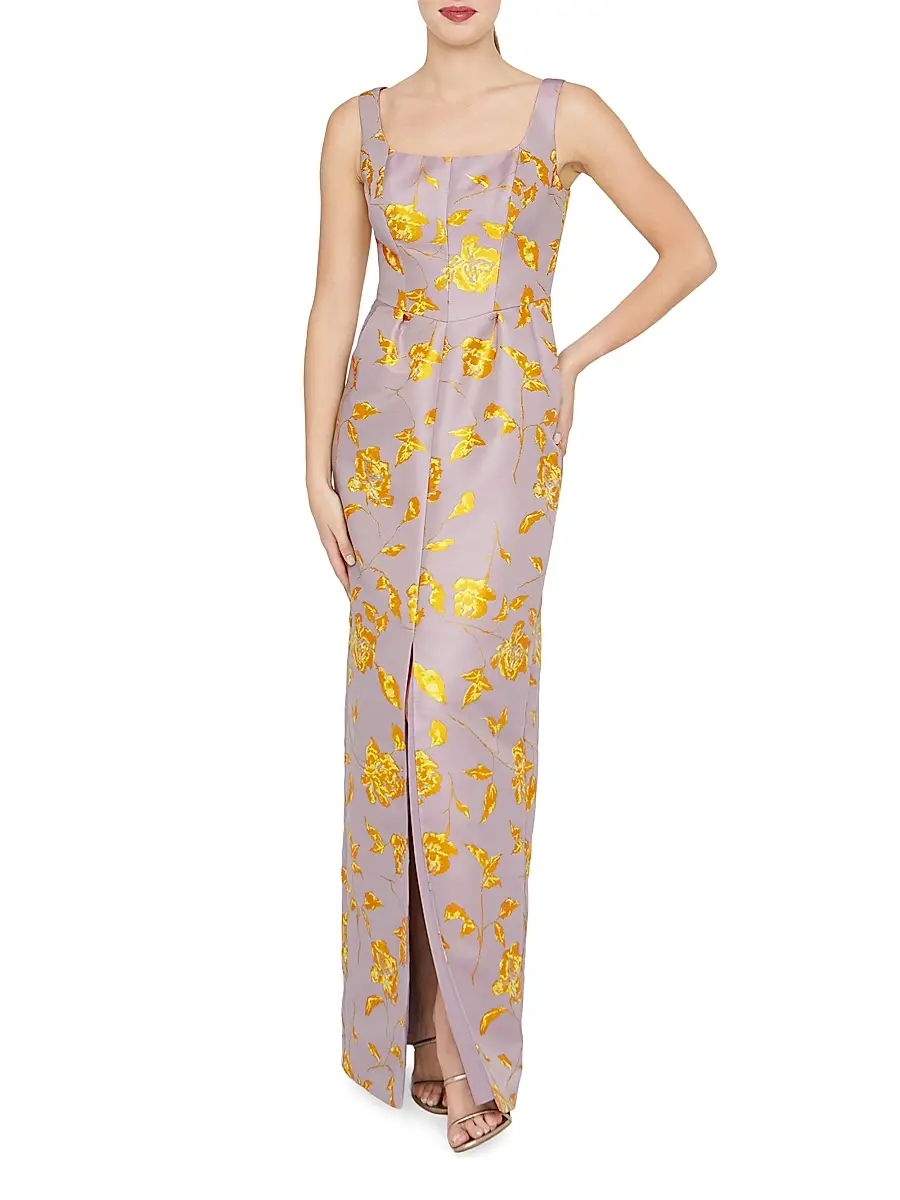 Kay Unger Women's Indiana Floral Column Gown | Thumbnail 2 Kay Unger Women's Indiana Floral Column Gown | Thumbnail 2