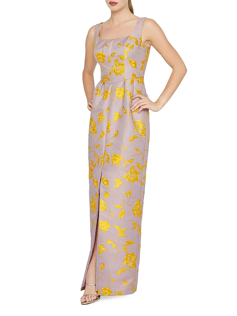 Kay Unger Women's Indiana Floral Column Gown | Thumbnail 3 Kay Unger Women's Indiana Floral Column Gown | Thumbnail 3