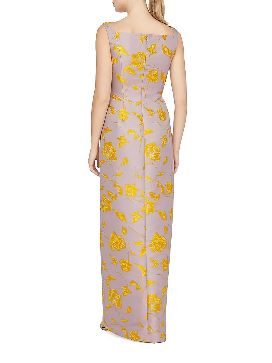 Kay Unger Women's Indiana Floral Column Gown | Thumbnail 4 Kay Unger Women's Indiana Floral Column Gown | Thumbnail 4