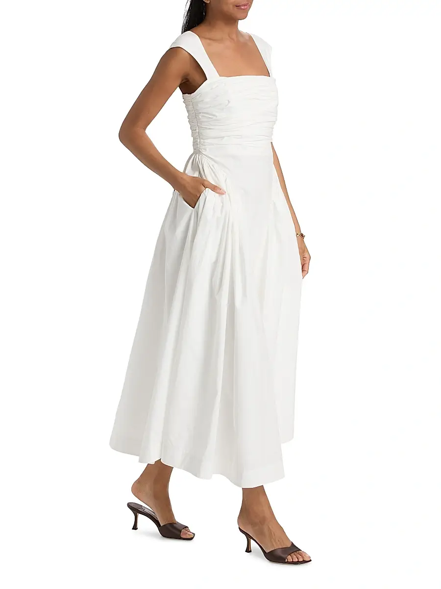 Amur Women's Galilea Ruched Midi-Dress | Thumbnail 2 Amur Women's Galilea Ruched Midi-Dress | Thumbnail 2