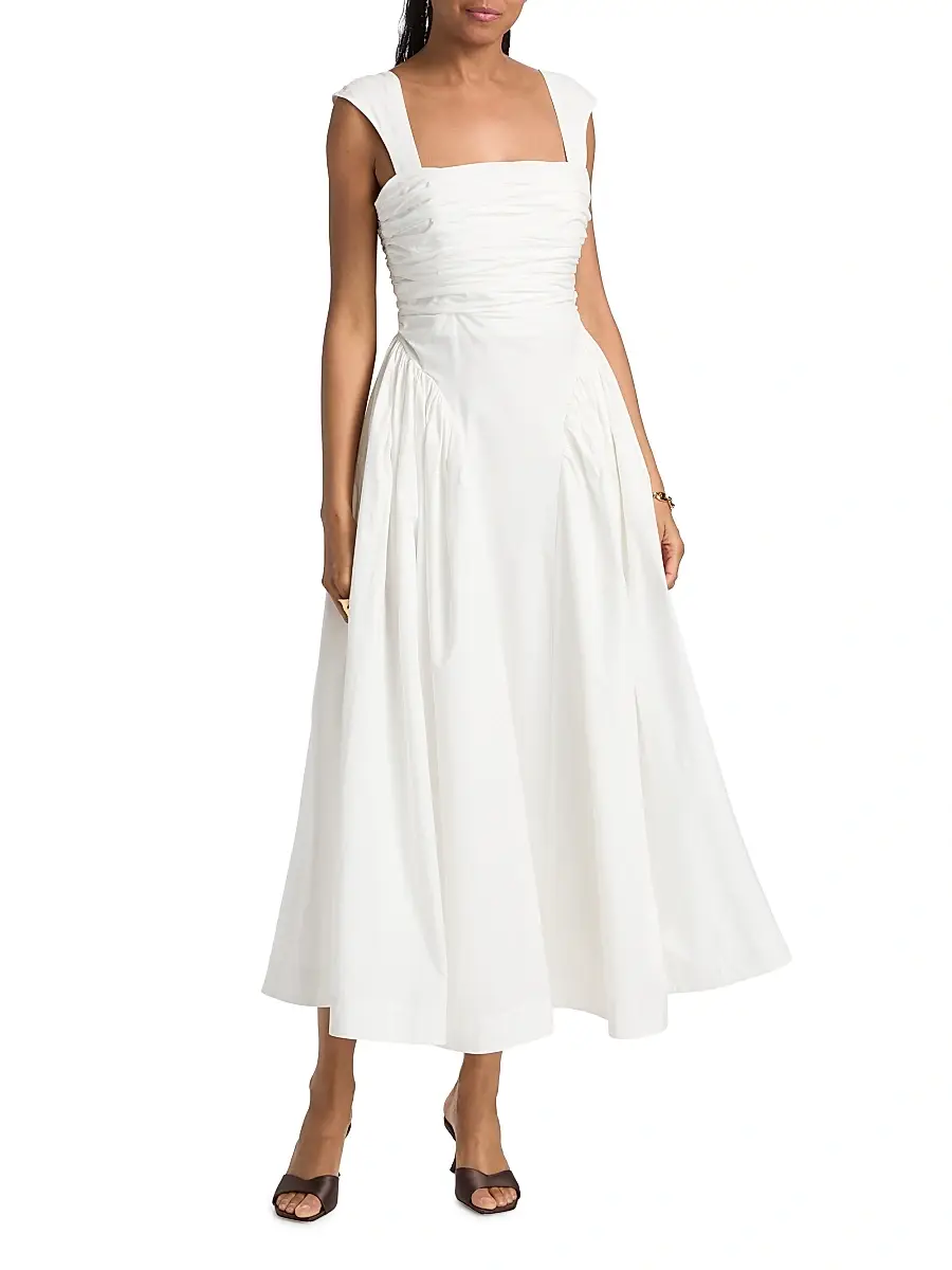 Amur Women's Galilea Ruched Midi-Dress | Thumbnail 3 Amur Women's Galilea Ruched Midi-Dress | Thumbnail 3