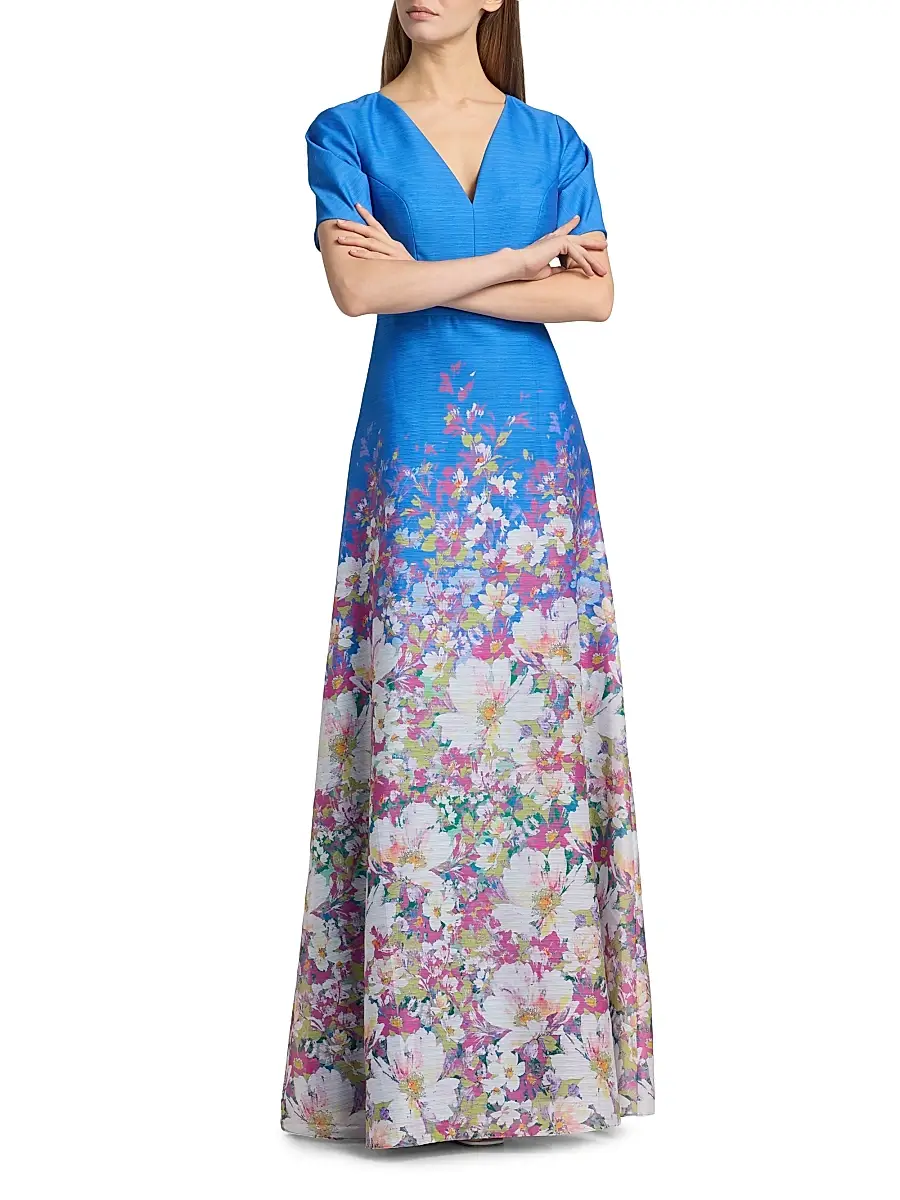 Kay Unger Women's Carlotta Floral Organza Gown | Thumbnail 2 Kay Unger Women's Carlotta Floral Organza Gown | Thumbnail 2