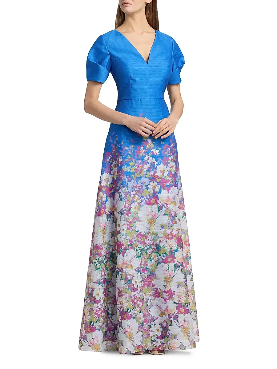 Kay Unger Women's Carlotta Floral Organza Gown | Thumbnail 3 Kay Unger Women's Carlotta Floral Organza Gown | Thumbnail 3
