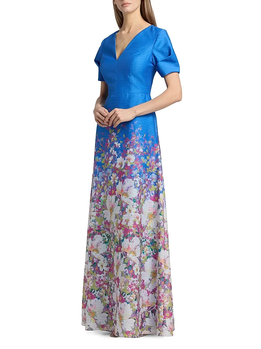 Kay Unger Women's Carlotta Floral Organza Gown | Thumbnail 4 Kay Unger Women's Carlotta Floral Organza Gown | Thumbnail 4