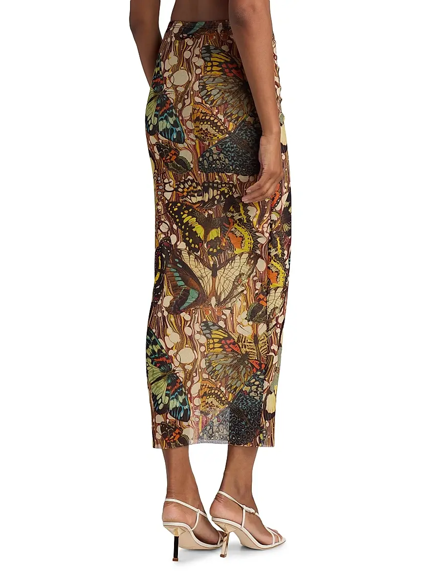 Jean Paul Gaultier Women's Butterfly Printed Mesh Midi-Skirt | Thumbnail 5 Jean Paul Gaultier Women's Butterfly Printed Mesh Midi-Skirt | Thumbnail 5