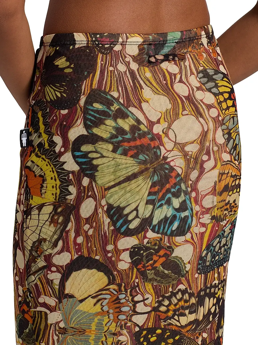 Jean Paul Gaultier Women's Butterfly Printed Mesh Midi-Skirt | Thumbnail 6 Jean Paul Gaultier Women's Butterfly Printed Mesh Midi-Skirt | Thumbnail 6
