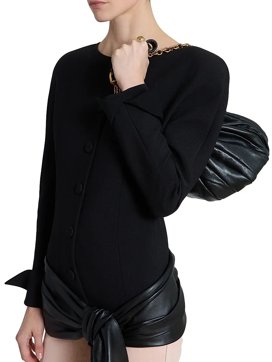 Chloé Women's Jewel Neck Wool Jacket - Black | Thumbnail 6 Chloé Women's Jewel Neck Wool Jacket - Black | Thumbnail 6