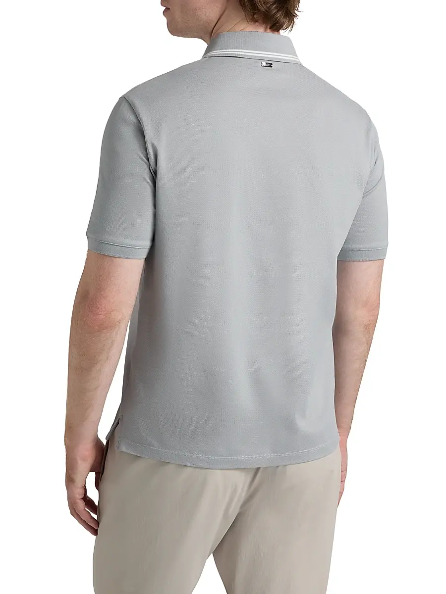 HERNO Men's Knit Cotton Polo Shirt | Thumbnail 5 HERNO Men's Knit Cotton Polo Shirt | Thumbnail 5