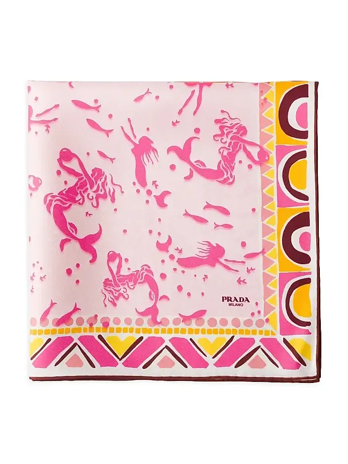 Prada Women's Printed Silk Twill Scarf