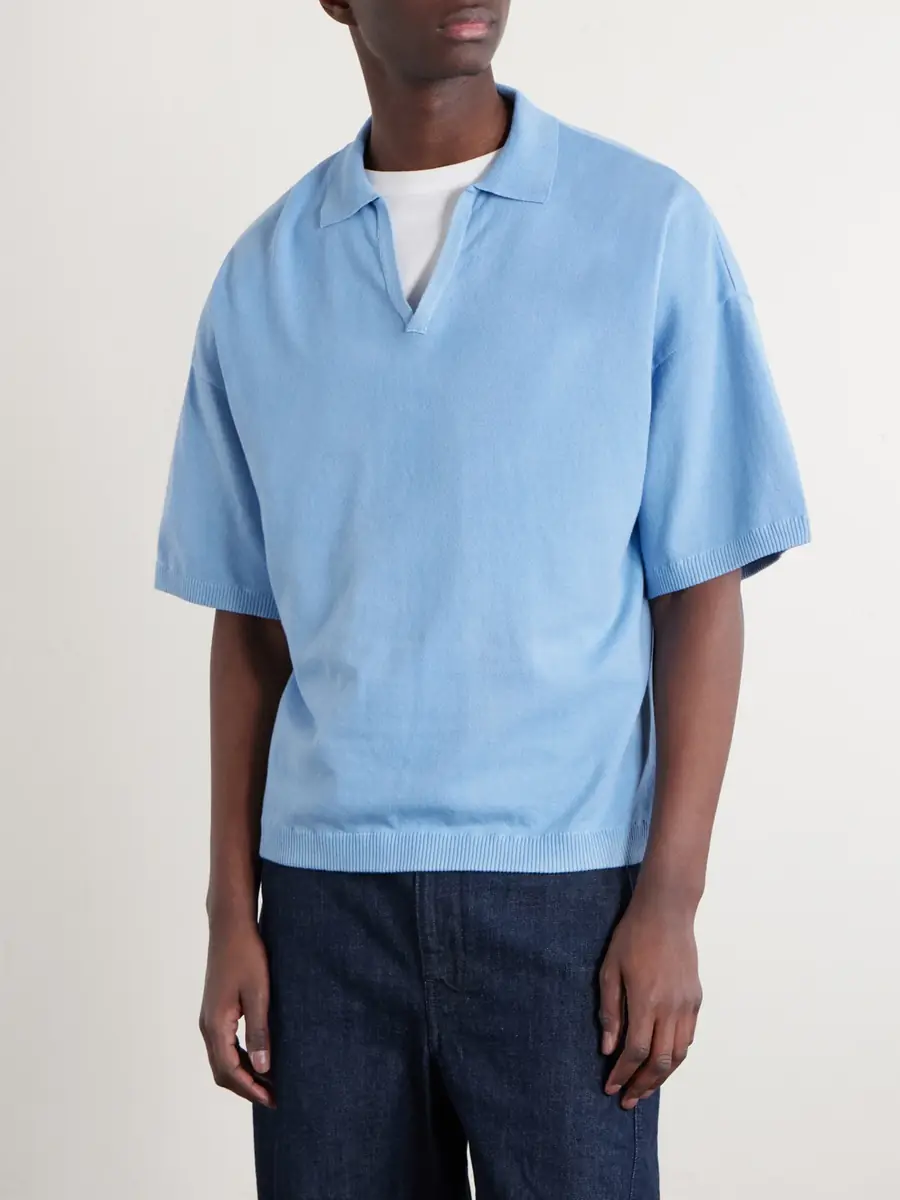 Blue Blue Japan Knitted Polo Shirt - Men | Thumbnail 3