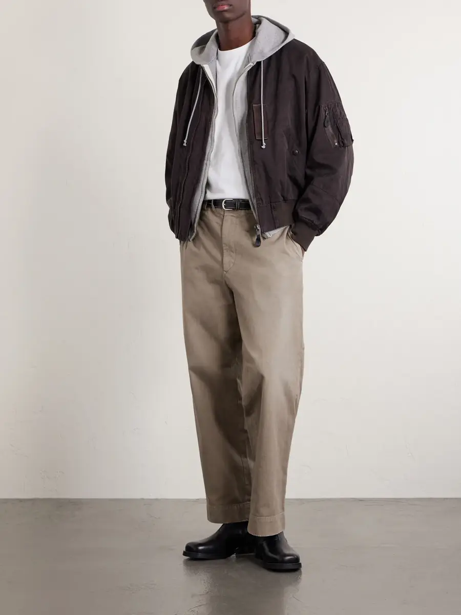 A.PRESSE Wide-Leg Cotton-Twill Trousers - Men | Thumbnail 2
