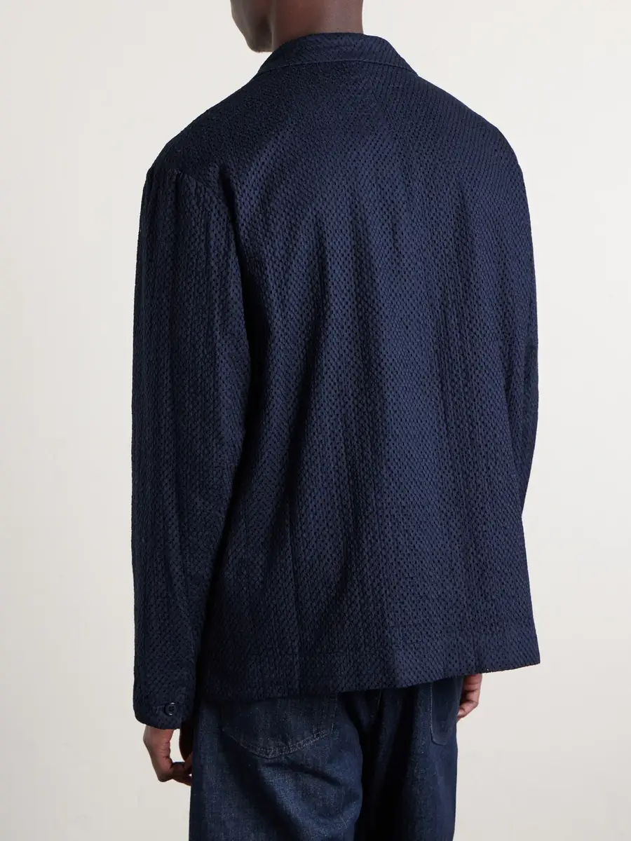 Blue Blue Japan Textured Cotton Suit Jacket - Men | Thumbnail 4 Blue Blue Japan Textured Cotton Suit Jacket - Men | Thumbnail 4