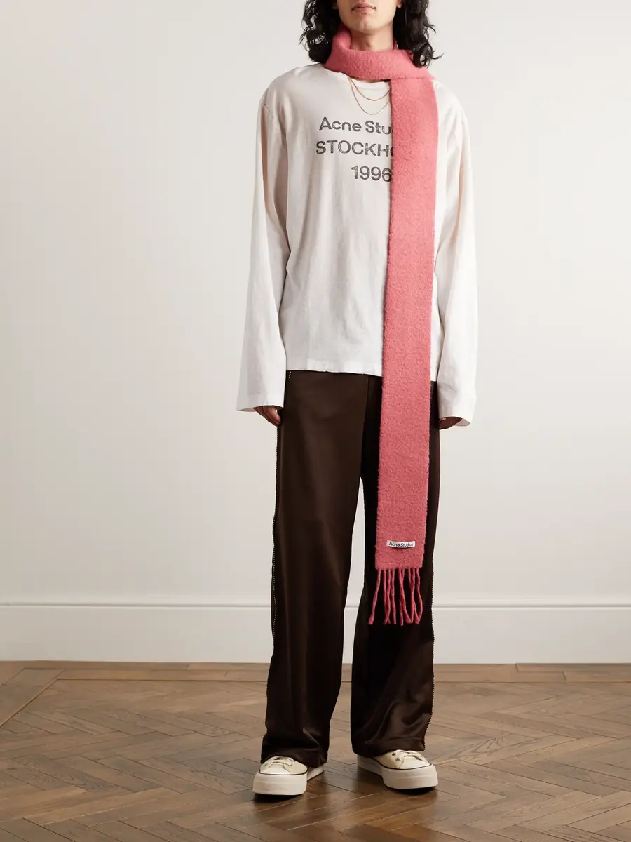 Acne Studios Edden U 1996 Logo-Print Distressed Cotton and Hemp-Blend T-Shirt - Men | Thumbnail 2 Acne Studios Edden U 1996 Logo-Print Distressed Cotton and Hemp-Blend T-Shirt - Men | Thumbnail 2