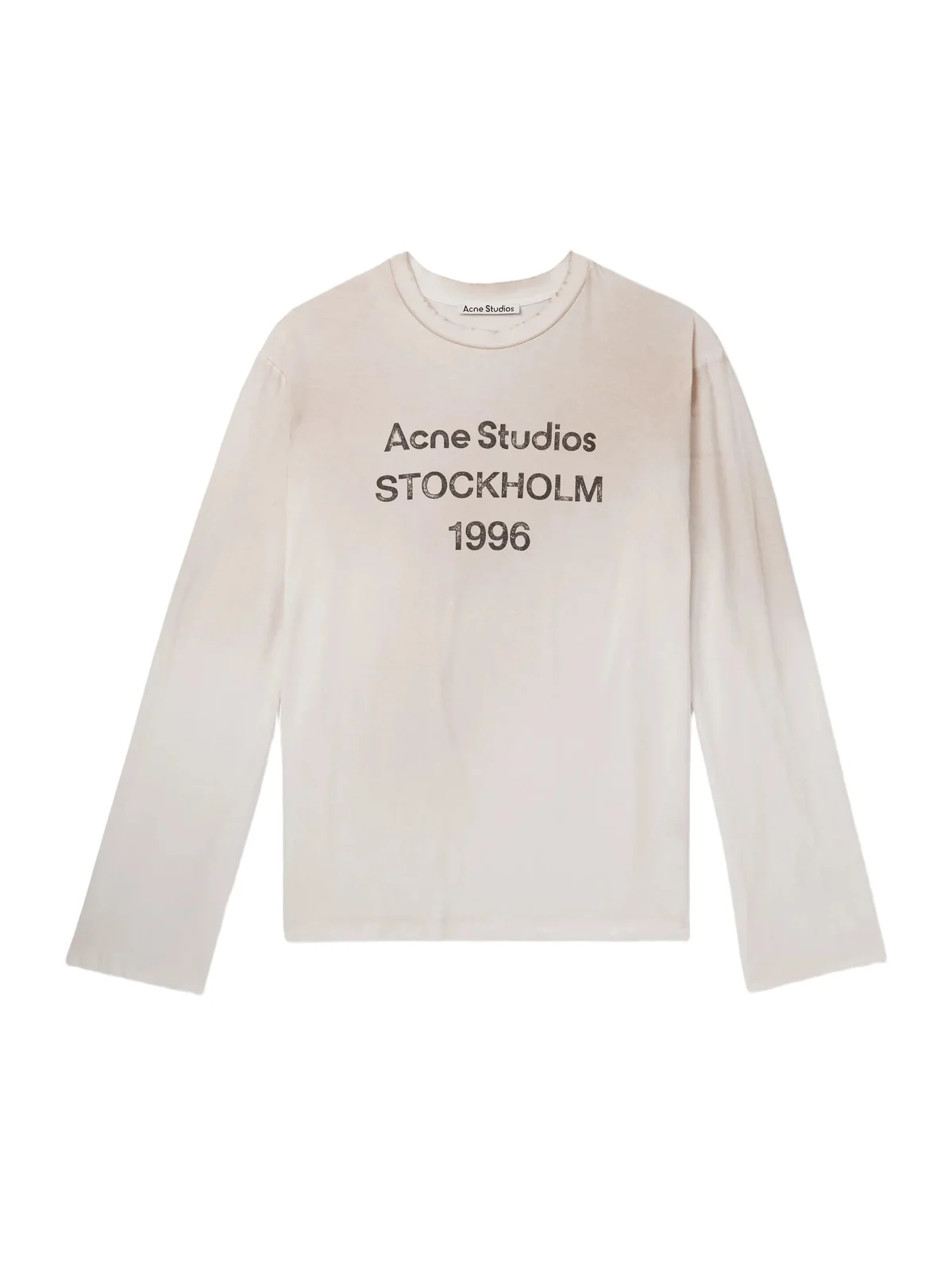 Acne Studios Edden U 1996 Logo-Print Distressed Cotton and Hemp-Blend T-Shirt - Men