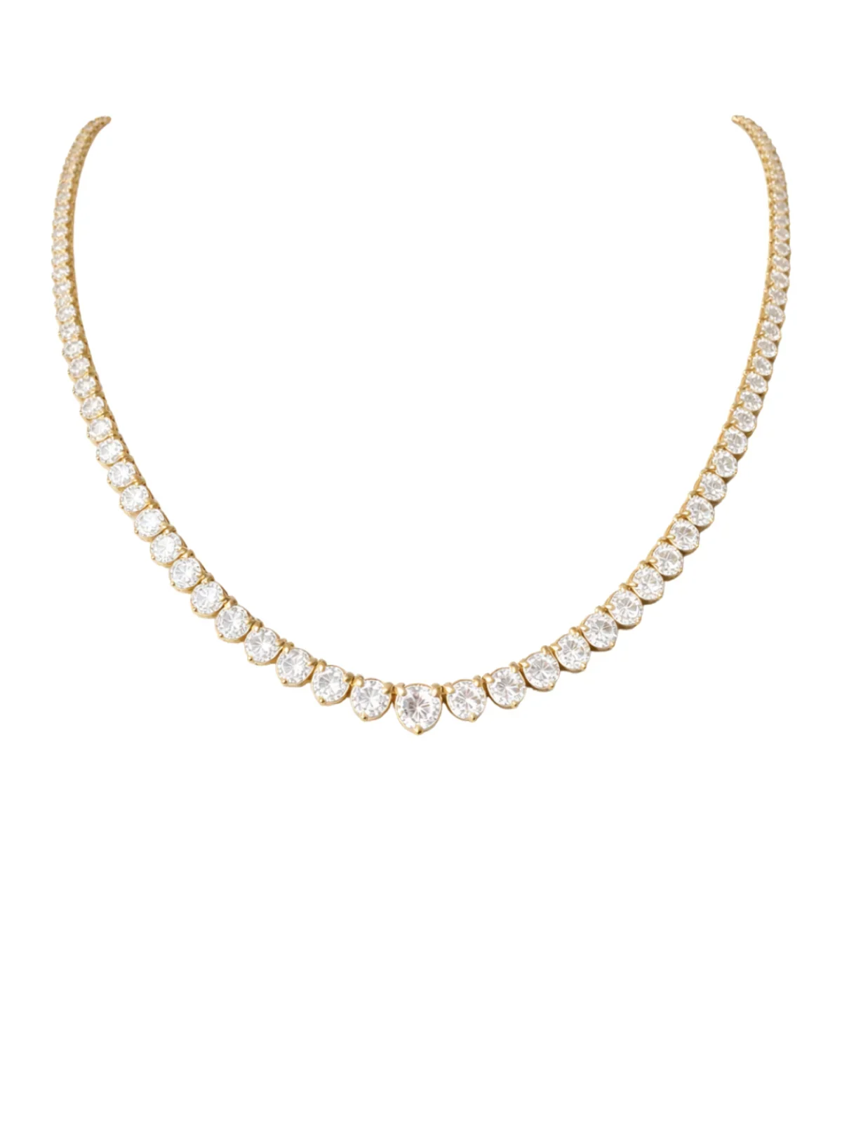 15.87ct Diamond 14K Gold Graduated Tennis Necklace 15.87ct Diamond 14K Gold Graduated Tennis Necklace