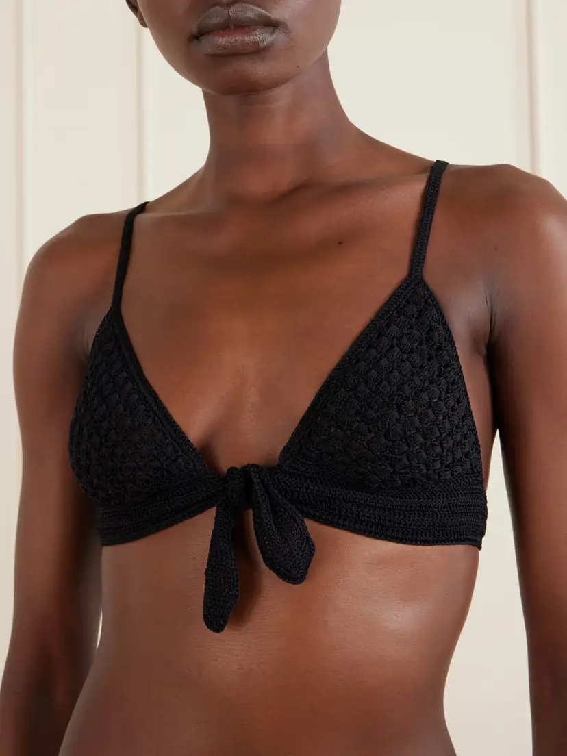 Ralph Lauren Collection Crocheted Silk Triangle Bra | Thumbnail 2 Ralph Lauren Collection Crocheted Silk Triangle Bra | Thumbnail 2