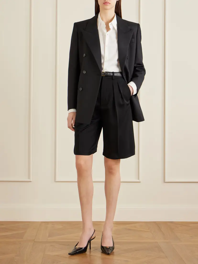 Saint Laurent Wool Straight-leg Capri Pants | Thumbnail 2