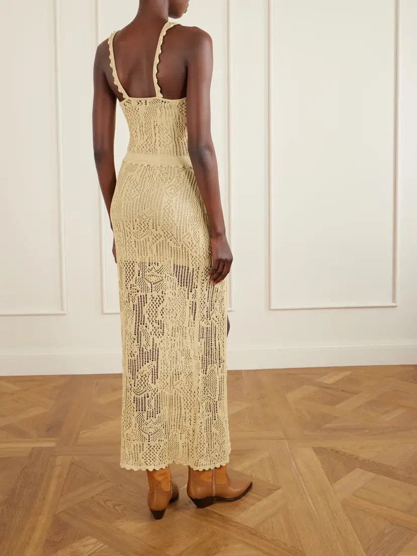 Isabel Marant Ornella Embellished Crocheted Cotton-blend Midi Dress | Thumbnail 3
