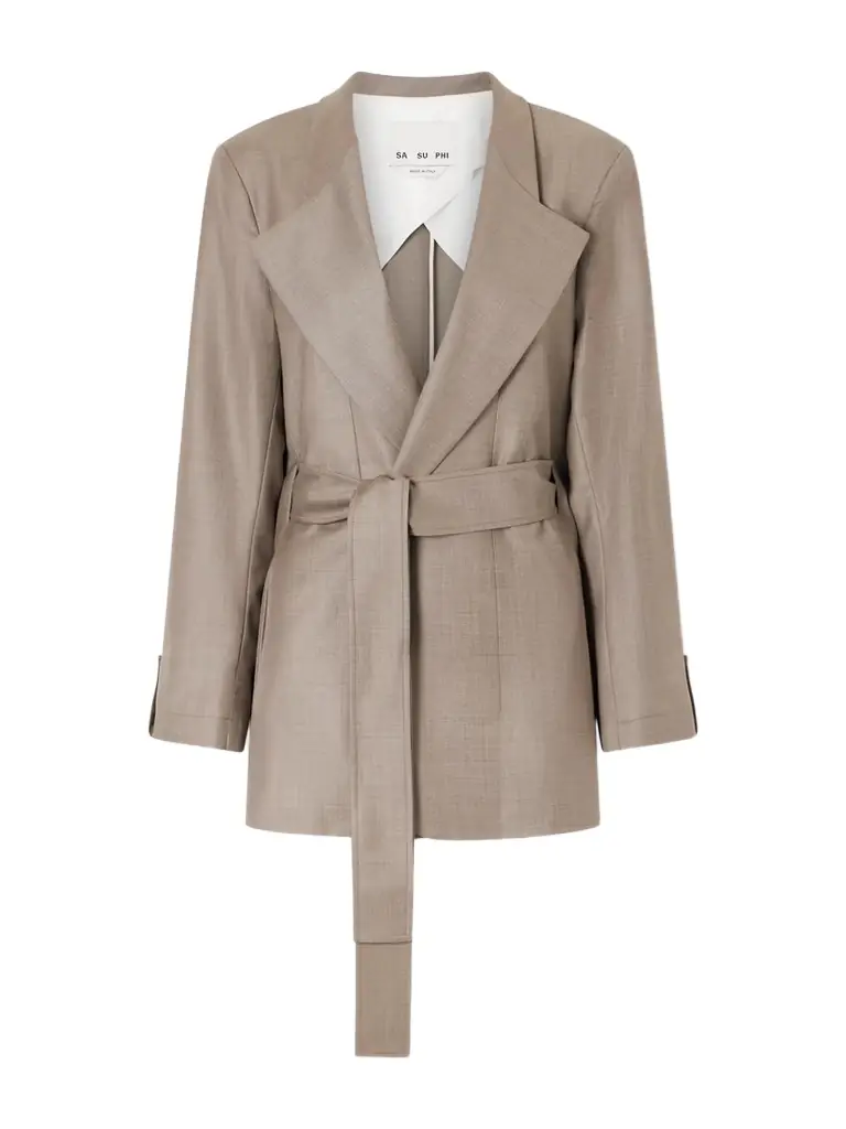 SASUPHI Lauren Belted Wool-twill Blazer | Image 1 SASUPHI Lauren Belted Wool-twill Blazer | Image 1