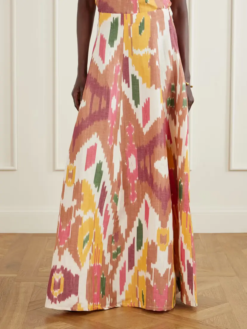 Emporio Sirenuse Kika Printed Cotton And Linen-blend Maxi Skirt | Thumbnail 5 Emporio Sirenuse Kika Printed Cotton And Linen-blend Maxi Skirt | Thumbnail 5