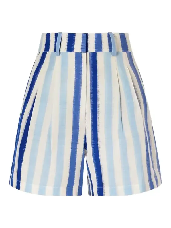 Beatrice Ikat Striped Cotton Shorts