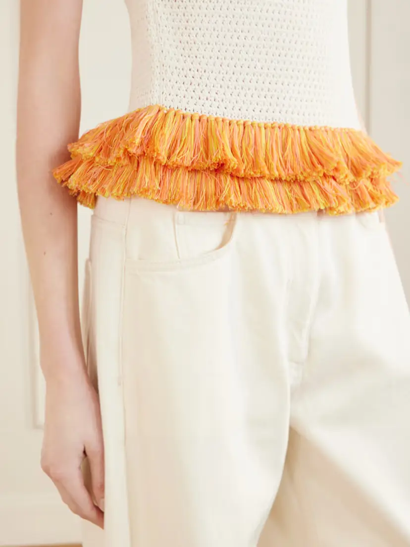 ESCVDO Amada Fringed Crochet-knit Cotton Tank | Thumbnail 4 ESCVDO Amada Fringed Crochet-knit Cotton Tank | Thumbnail 4