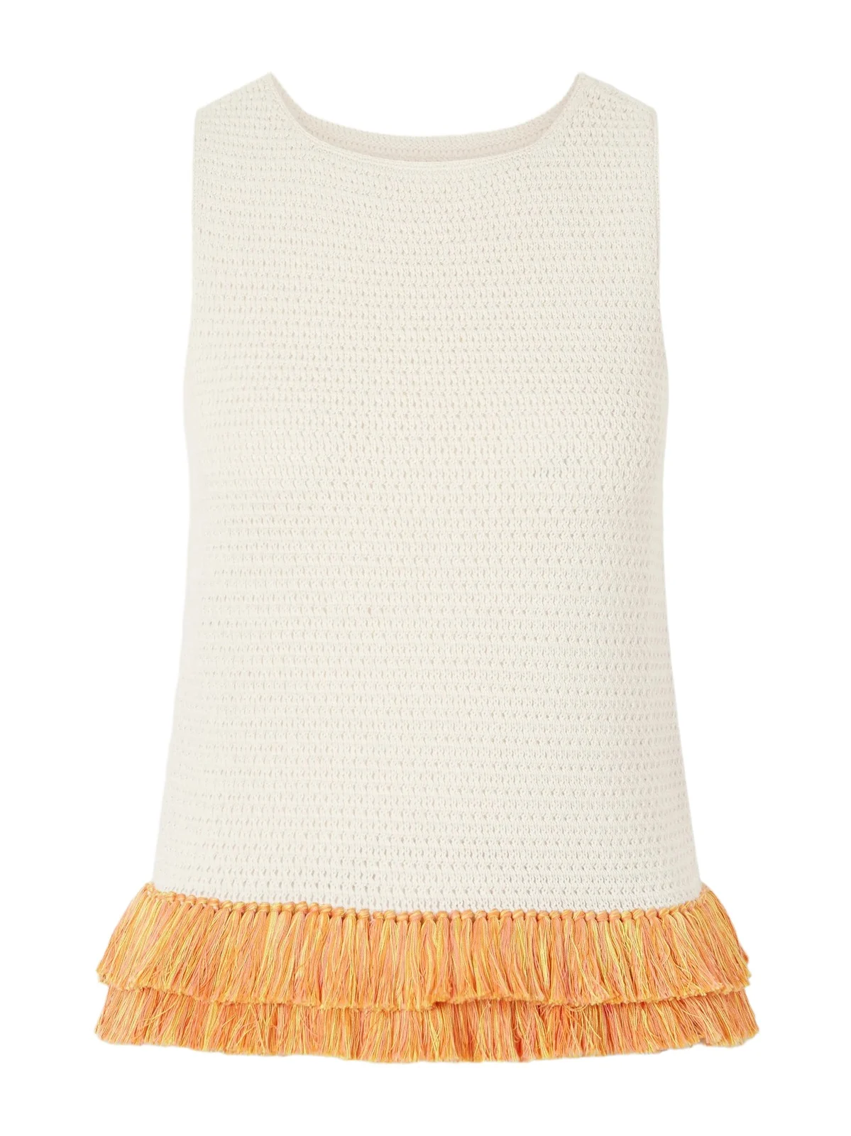 Amada Fringed Crochet-knit Cotton Tank