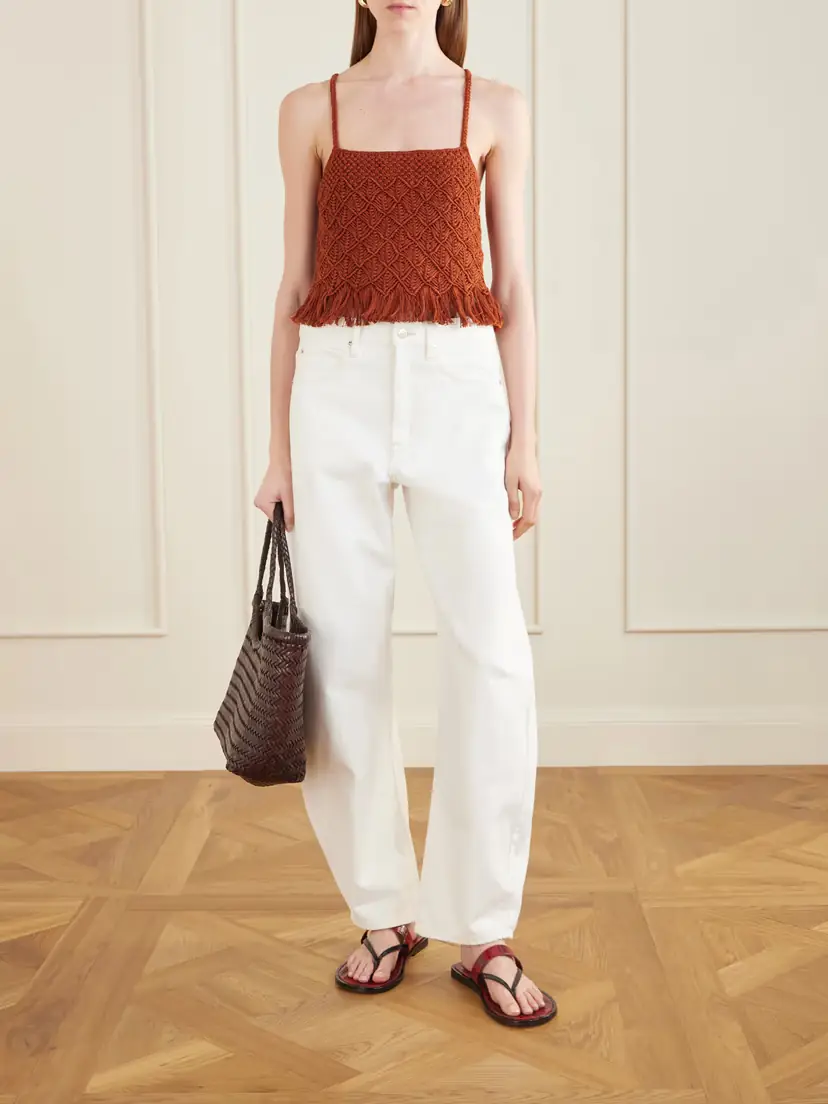 ESCVDO Cantor Fringed Macramé Cotton Top | Thumbnail 2