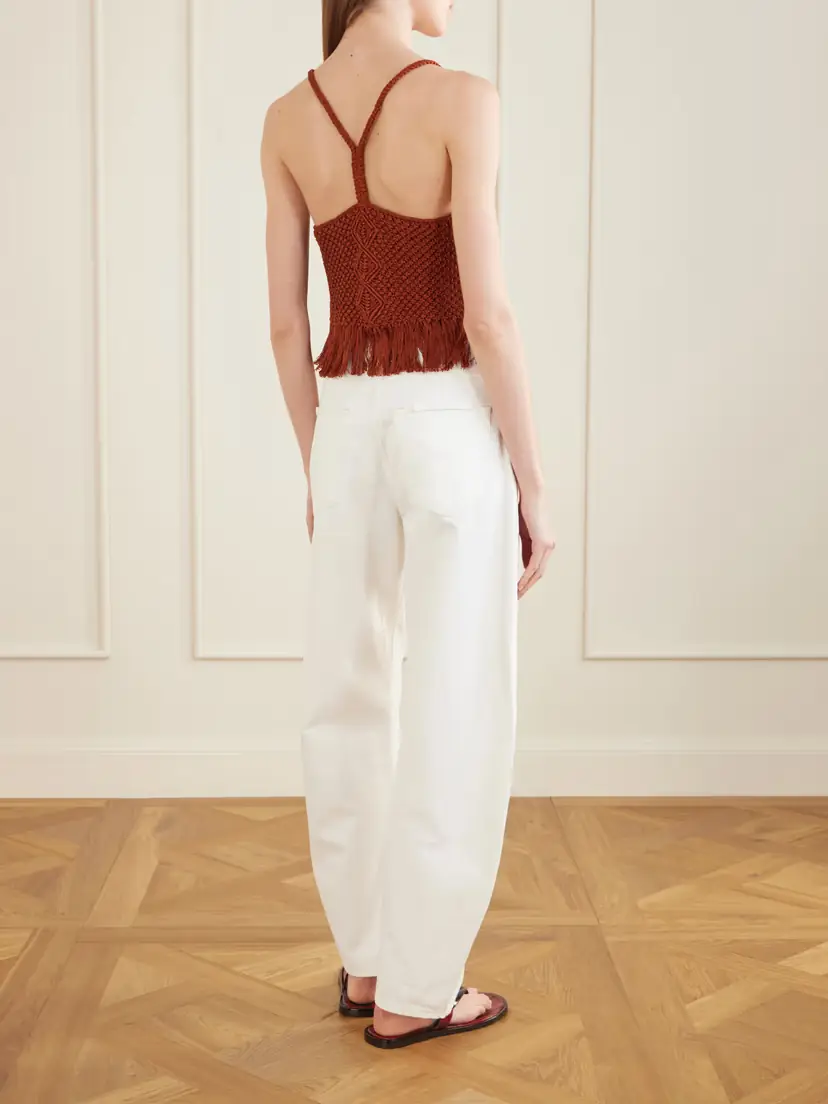 ESCVDO Cantor Fringed Macramé Cotton Top | Thumbnail 3