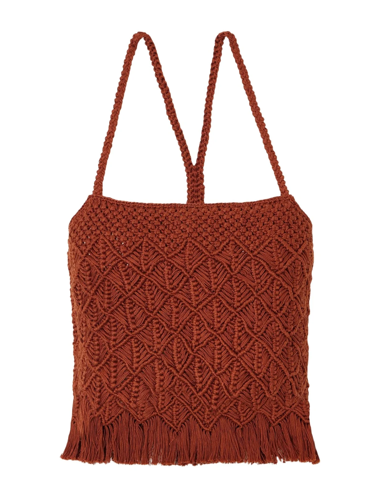 Cantor Fringed Macramé Cotton Top