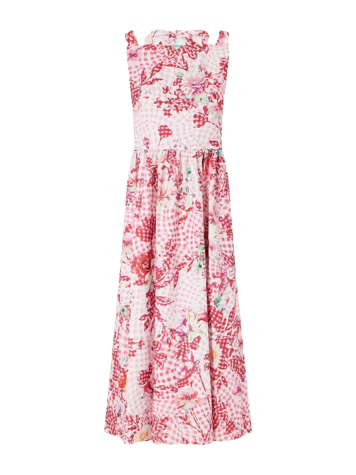 Mary Katrantzou Alma Checked Floral-print Midi Dress