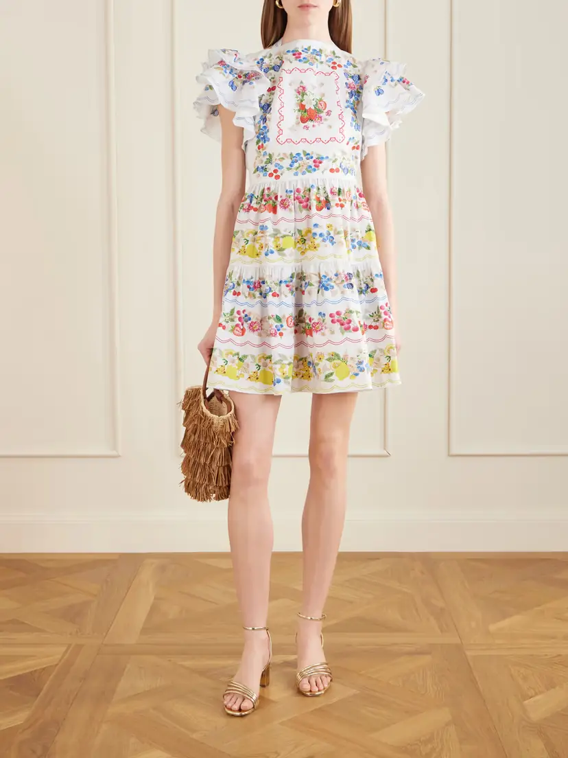 Mary Katrantzou Margarita Ruffled Floral-print Cotton-poplin Mini Dress | Thumbnail 2 Mary Katrantzou Margarita Ruffled Floral-print Cotton-poplin Mini Dress | Thumbnail 2