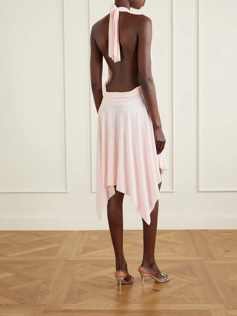 Norma Kamali Pleated Stretch-jersey Mini Dress | Thumbnail 3