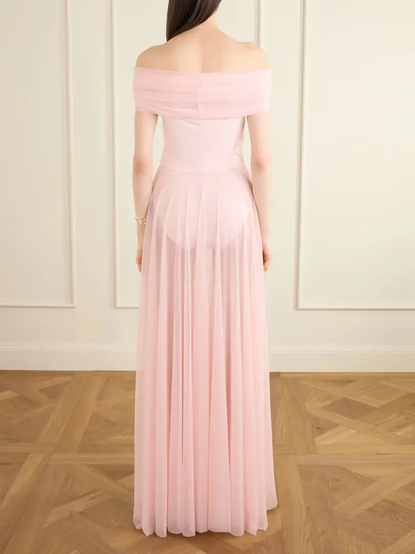 Norma Kamali Flared Sheer Gown | Thumbnail 3 Norma Kamali Flared Sheer Gown | Thumbnail 3