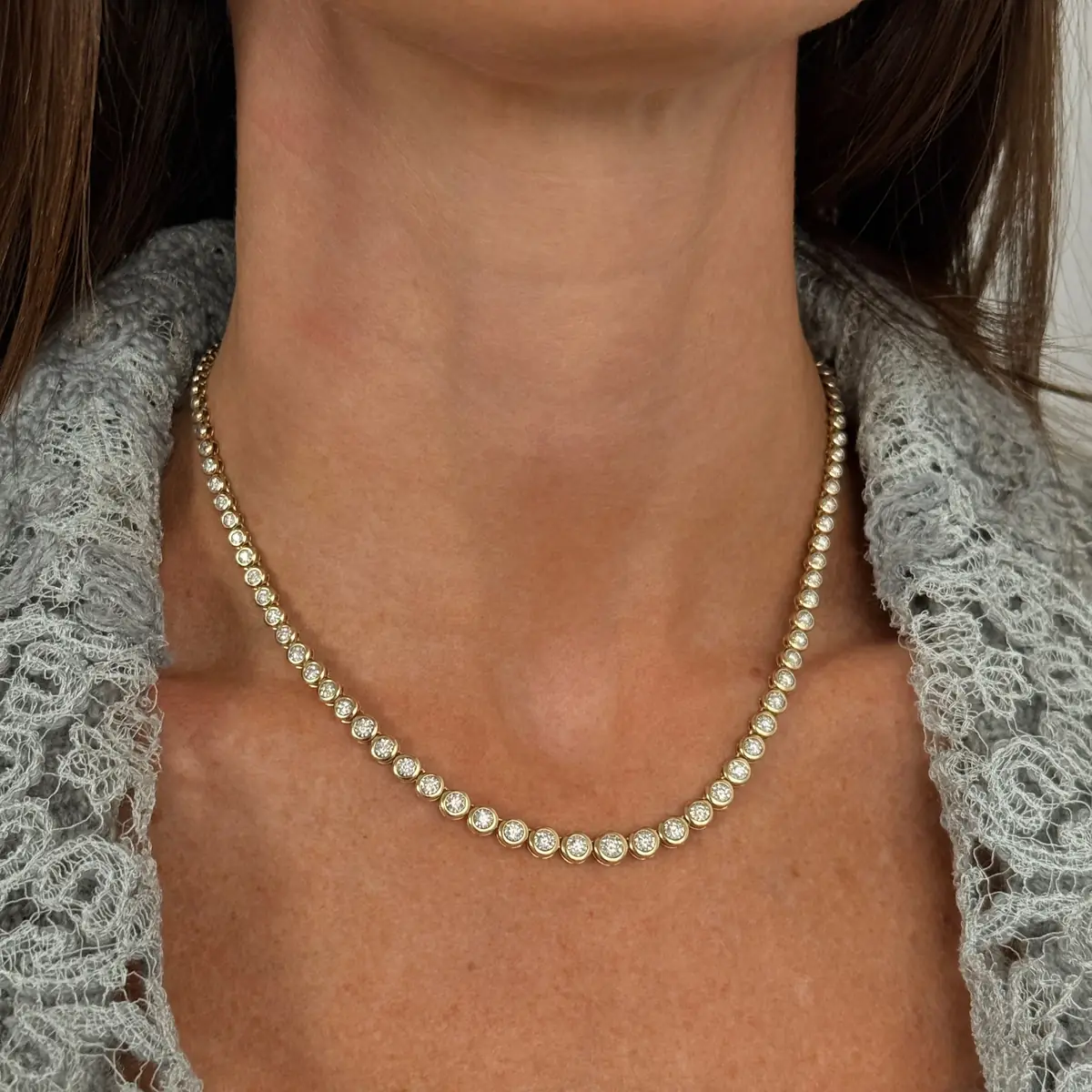 Stephanie Gottlieb Maya Graduated Illusion Tennis Necklace | Thumbnail 5 Stephanie Gottlieb Maya Graduated Illusion Tennis Necklace | Thumbnail 5