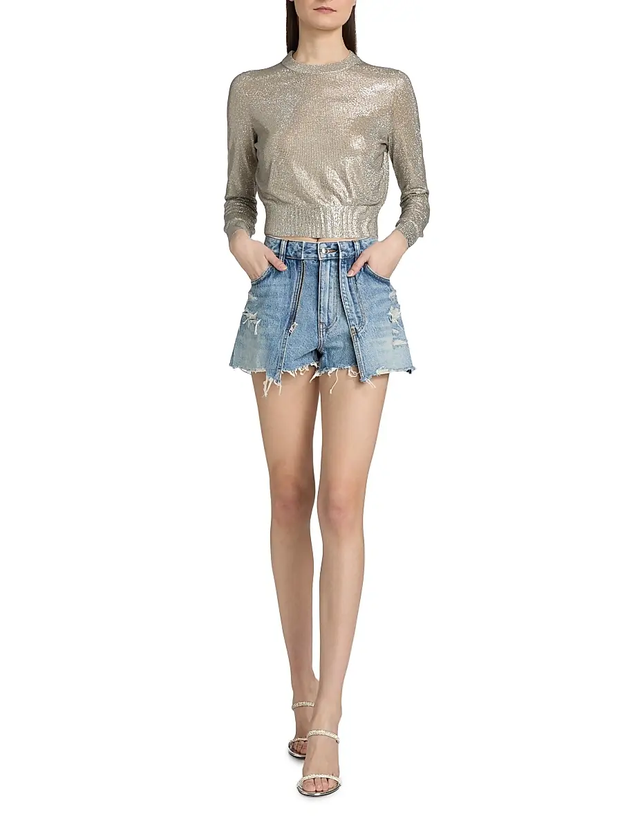Alexander Wang Women's Metallic Shimmer Jersey Top | Thumbnail 2 Alexander Wang Women's Metallic Shimmer Jersey Top | Thumbnail 2