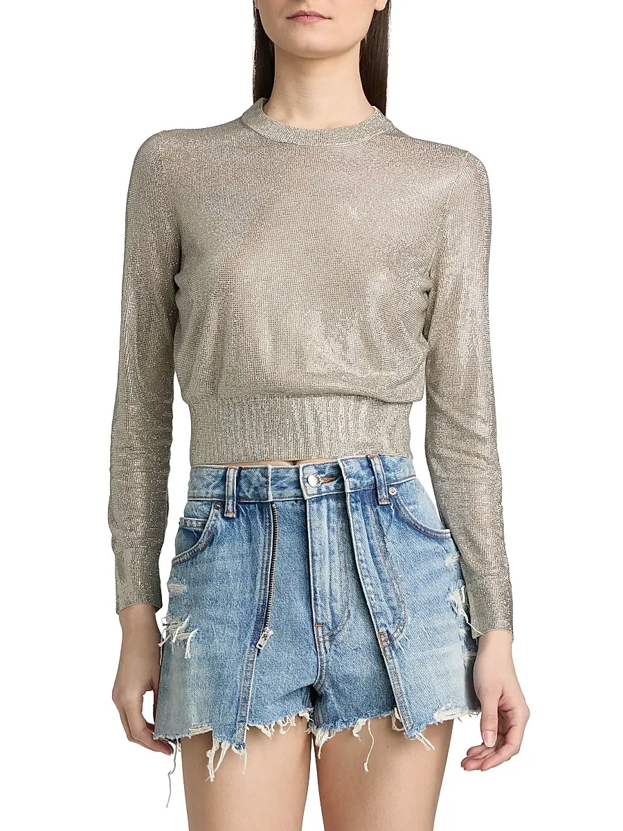 Alexander Wang Women's Metallic Shimmer Jersey Top | Thumbnail 3 Alexander Wang Women's Metallic Shimmer Jersey Top | Thumbnail 3